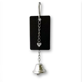 Дзвіночок для папуг на ланцюжку срібло